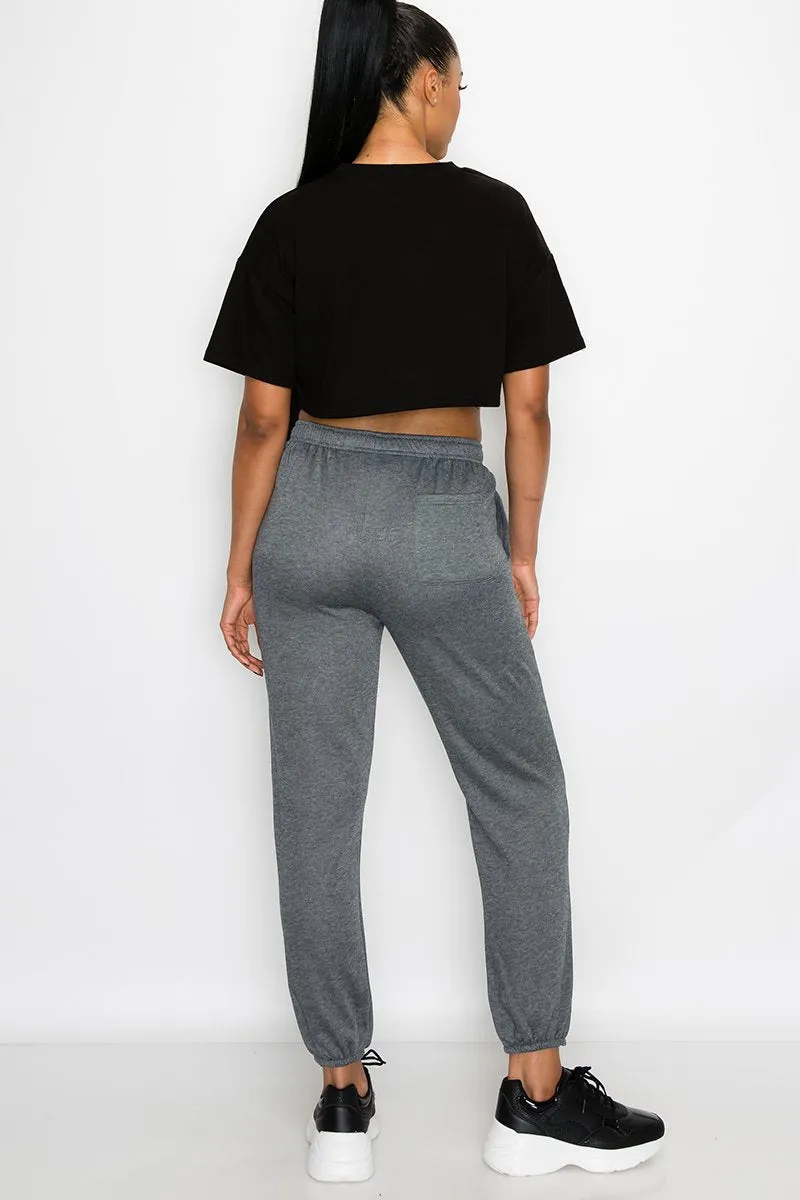 Essential Solid Lightweight Fleece Sweatpants