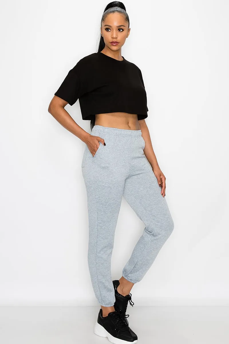 Essential Solid Lightweight Fleece Sweatpants