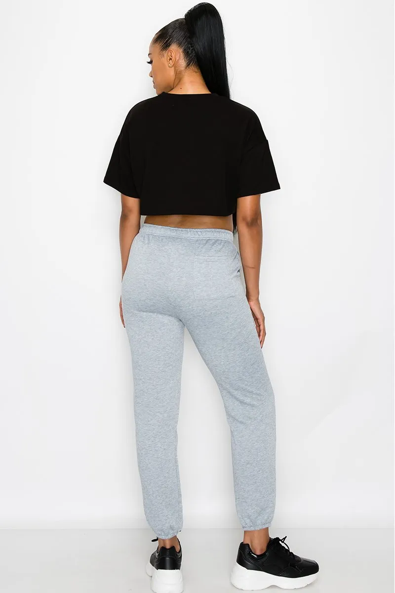 Essential Solid Lightweight Fleece Sweatpants