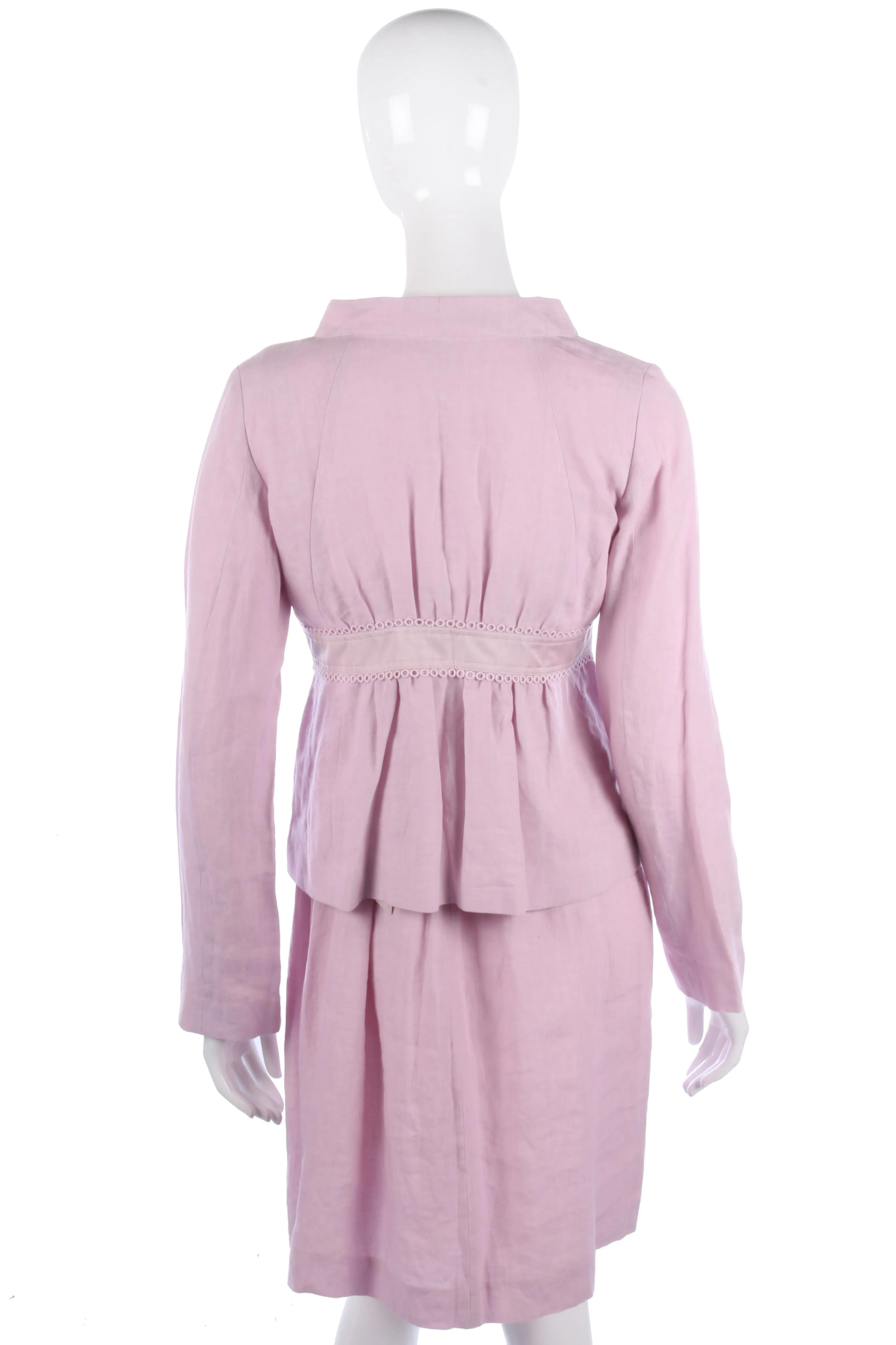 Fabulous Tara Jarmon pink linen and silk dress and jacket size S