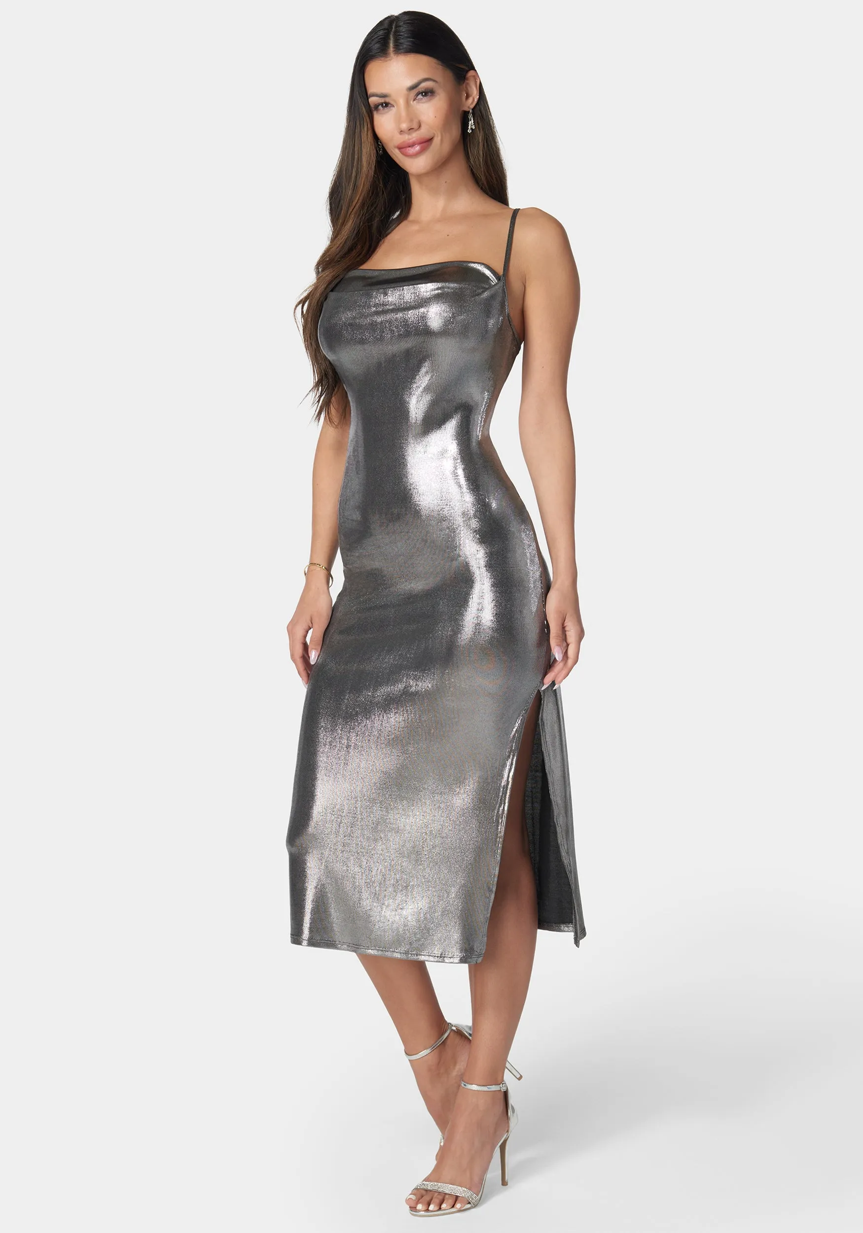 Foil Slinky Slim Maxi Dress