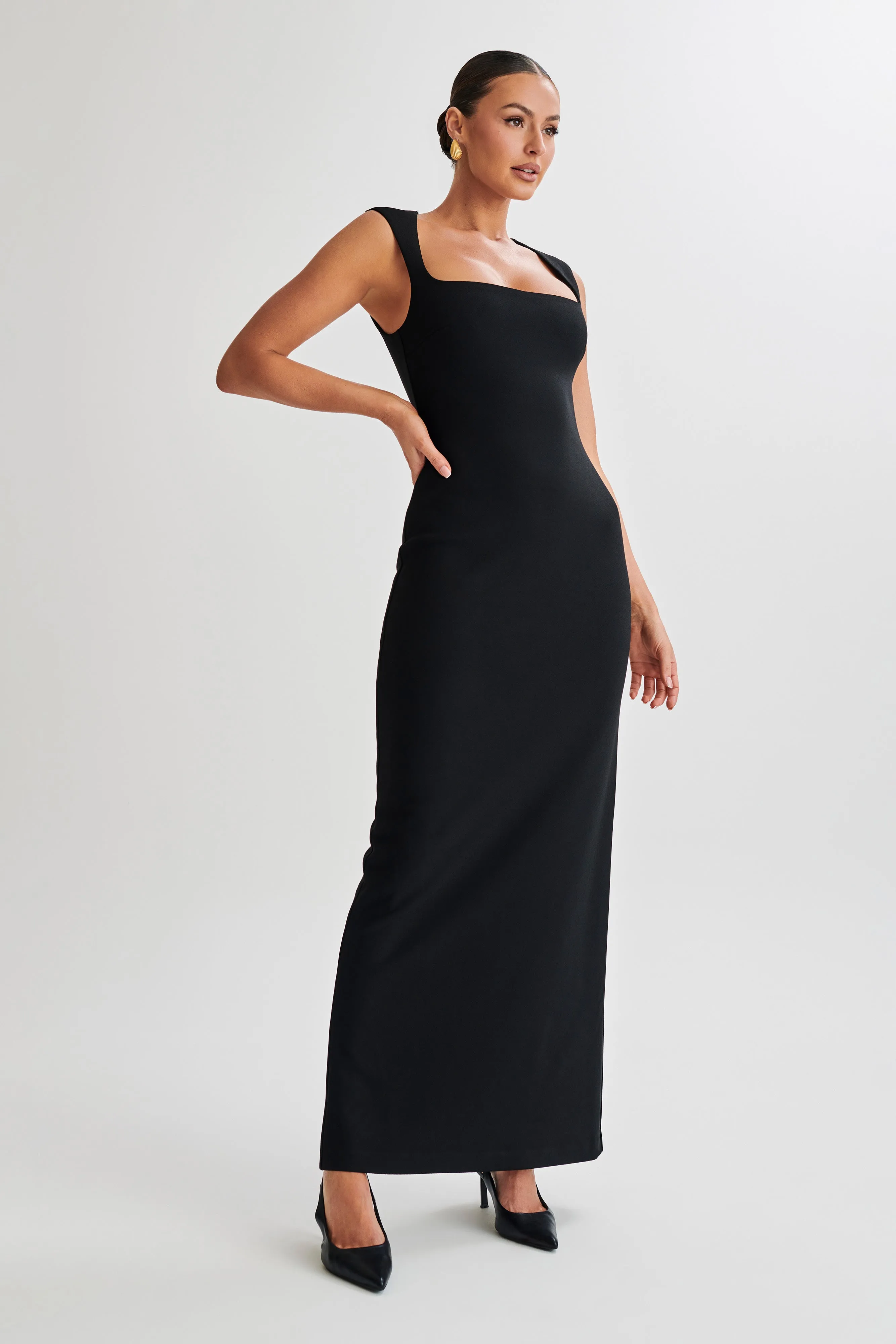 Frida Crepe Maxi Dress - Black