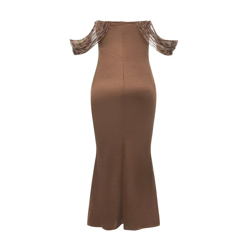 GFIT® Strapless Sleeveless Wrinkled Maxi Bodycon Dress