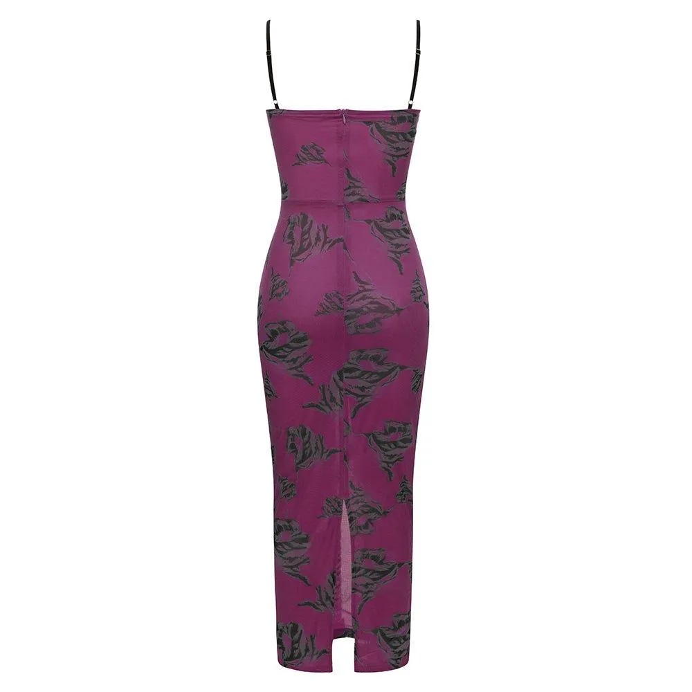 GFIT® Strappy Sleeveless Floral Maxi Bodycon Dress