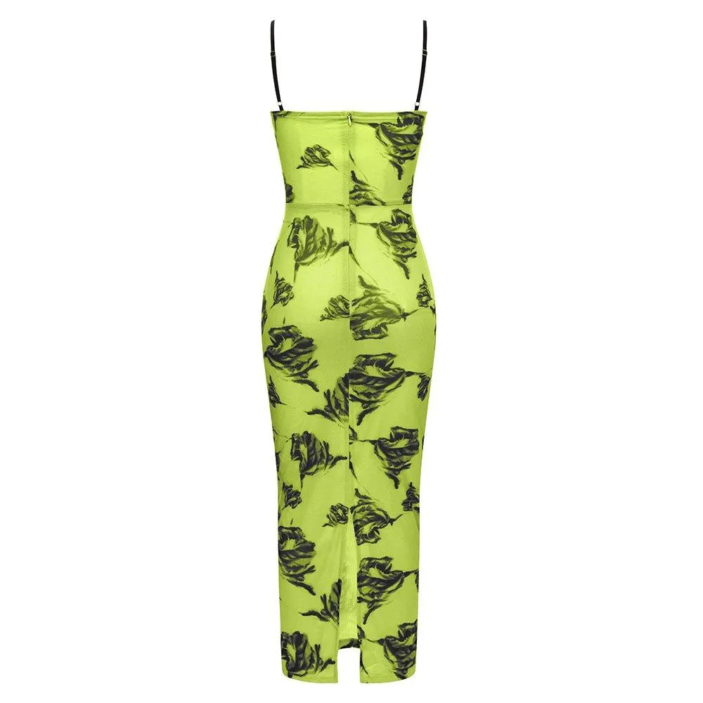 GFIT® Strappy Sleeveless Floral Maxi Bodycon Dress