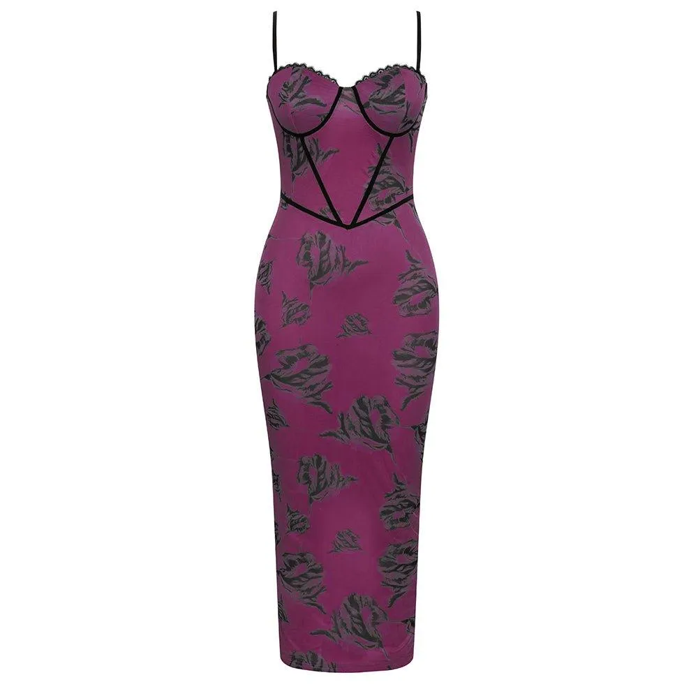 GFIT® Strappy Sleeveless Floral Maxi Bodycon Dress