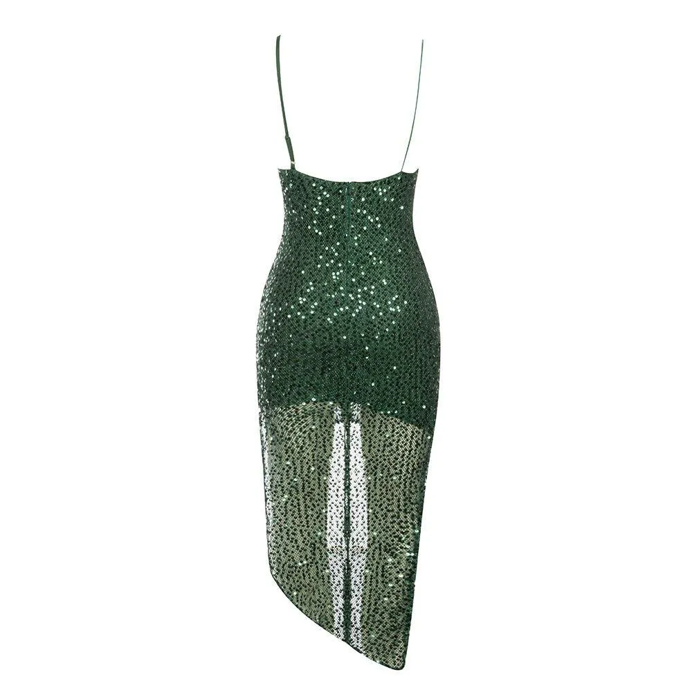 GFIT® Strappy Sleeveless Sequins Midi Bodycon Dress