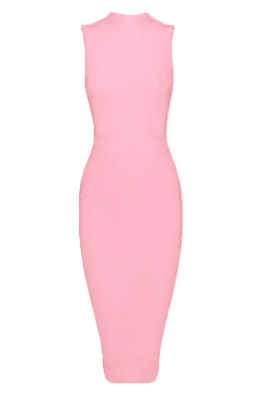 Grace Bandage Midi Dress - Dusty Pink