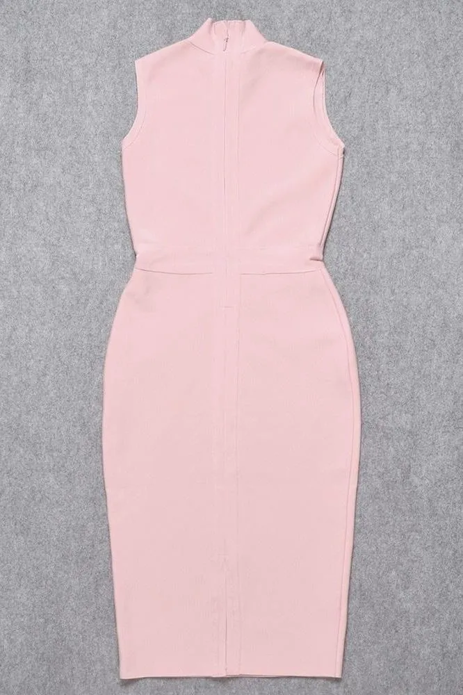 Grace Bandage Midi Dress - Dusty Pink