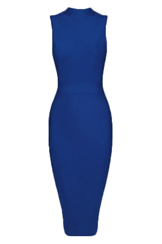 Grace Bandage Midi Dress - Navy Blue