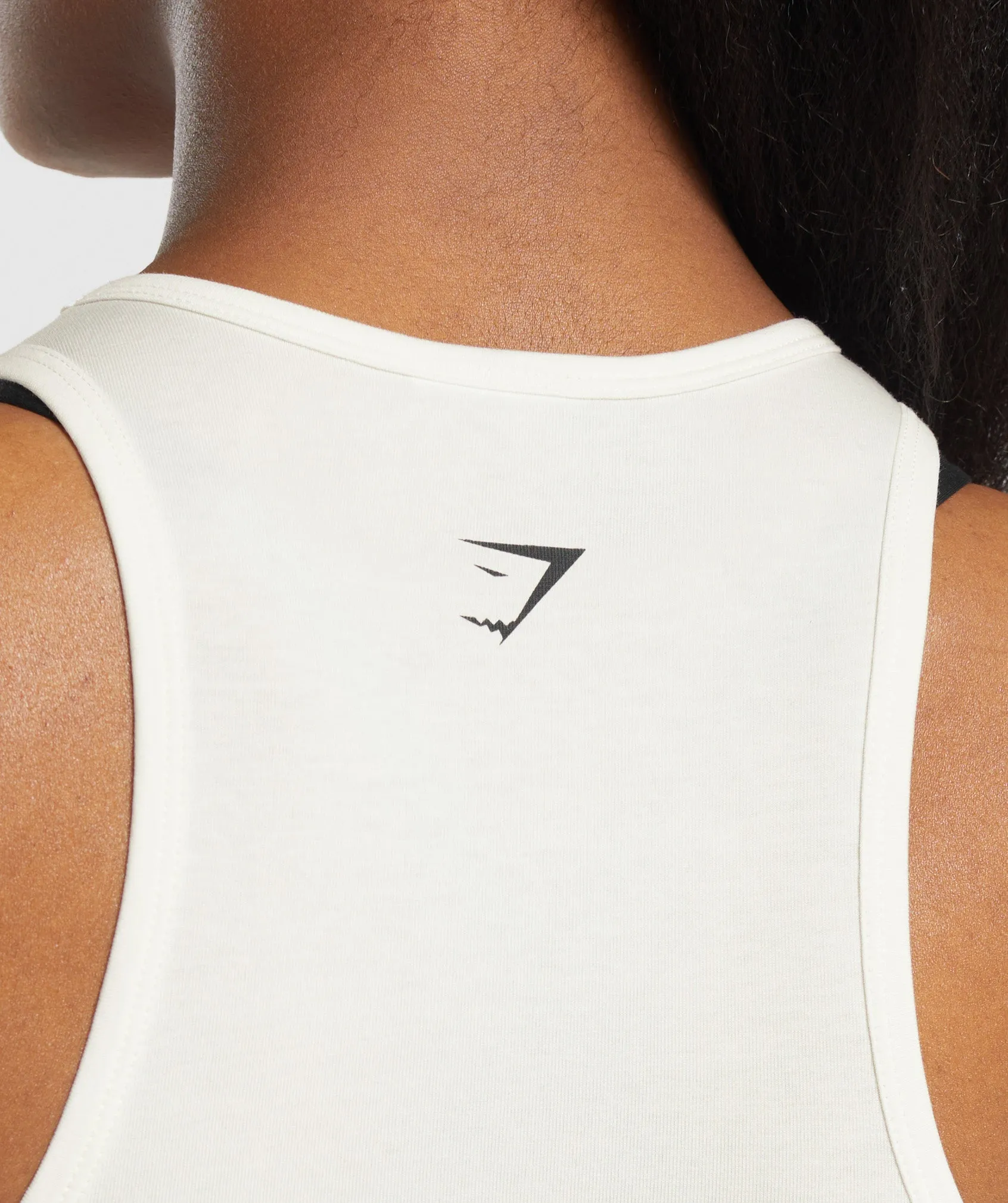 Gymshark Care Label Graphic Cropped Tank - Soft White