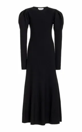 Hannah Knit Maxi Dress in Black Merino Wool Cashmere