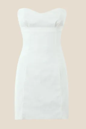 High Waist White Bodycon Short Homecoming Dress