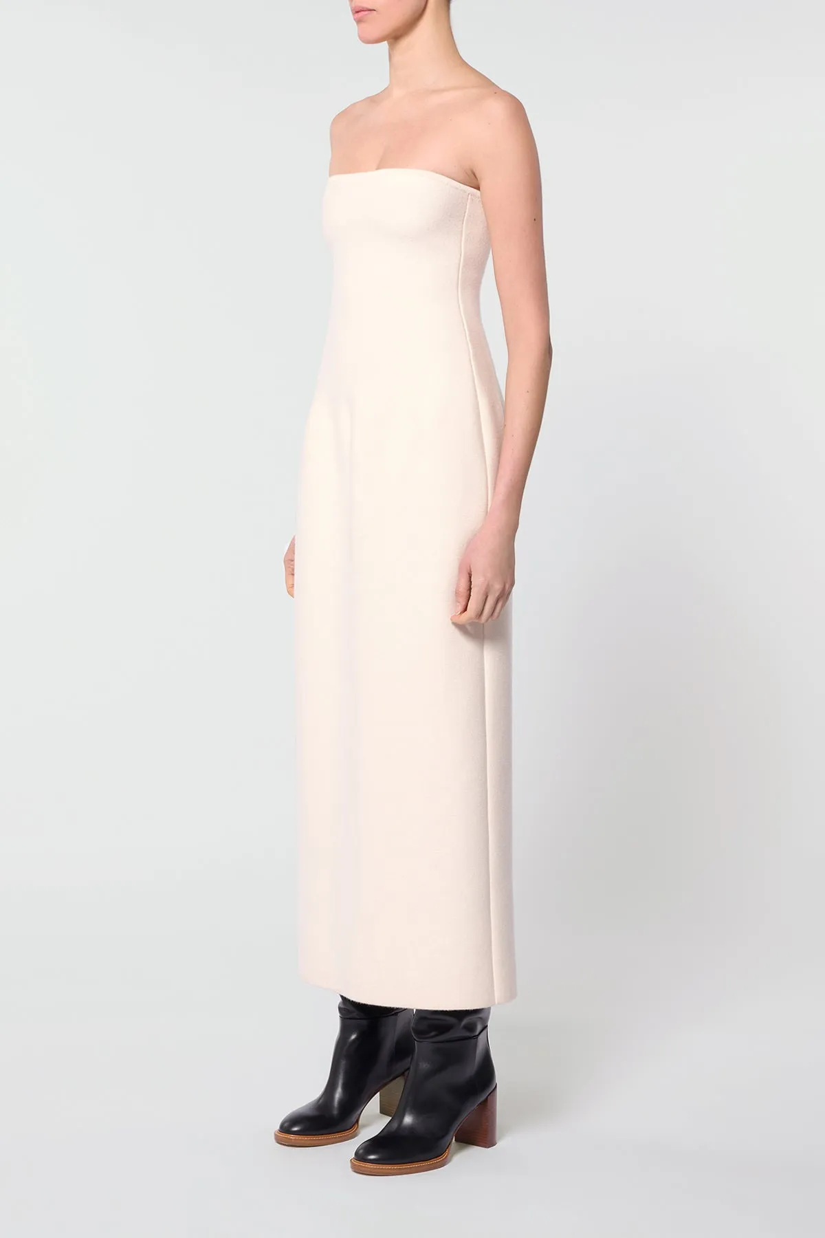 Immanuel Knit Maxi Dress in Ivory Merino Wool