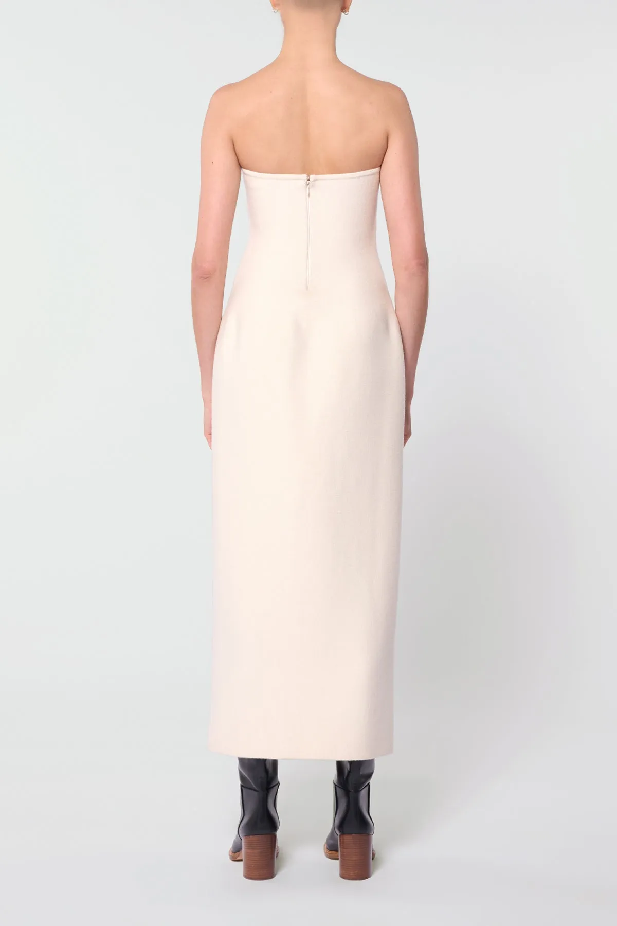 Immanuel Knit Maxi Dress in Ivory Merino Wool