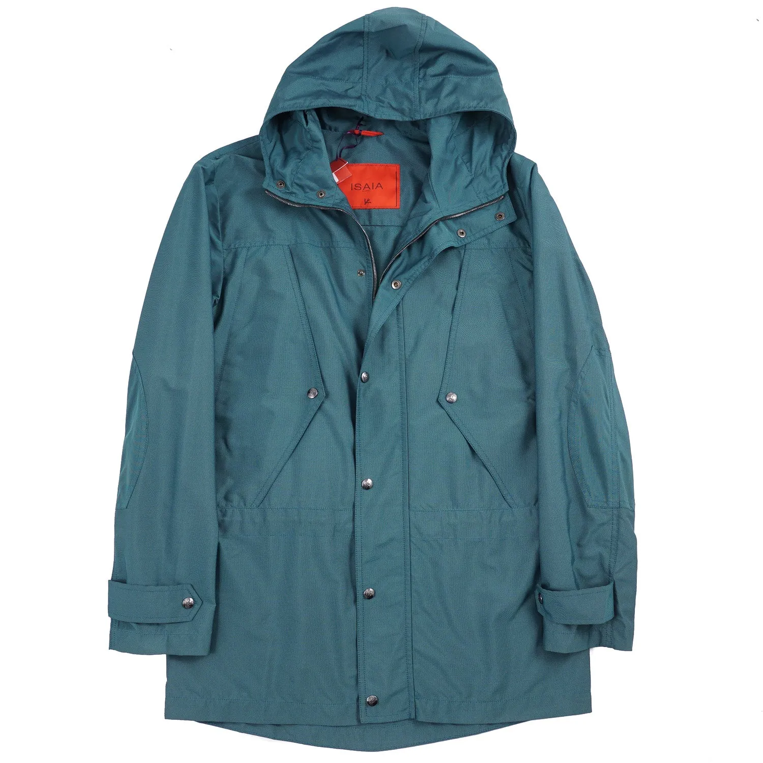 Isaia 'Aqua Canvas' Hooded Parka