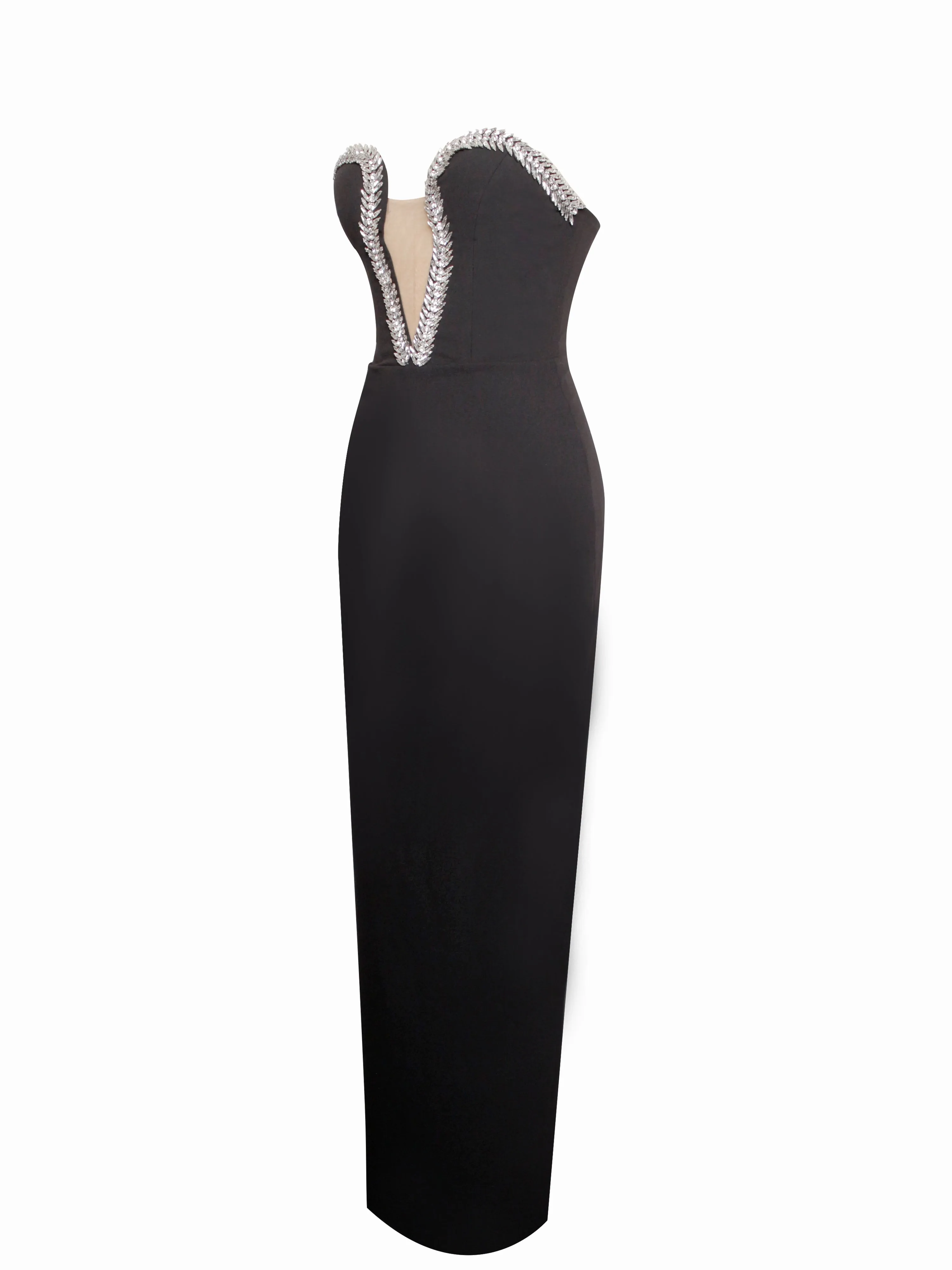 Ivanna Black Crystal Embellished Maxi Dress