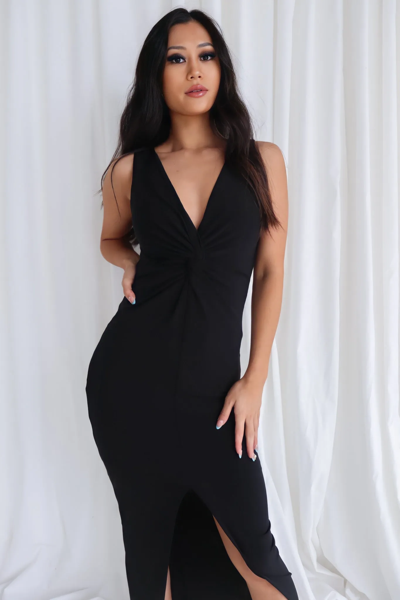 Janet Midi Dress - Black