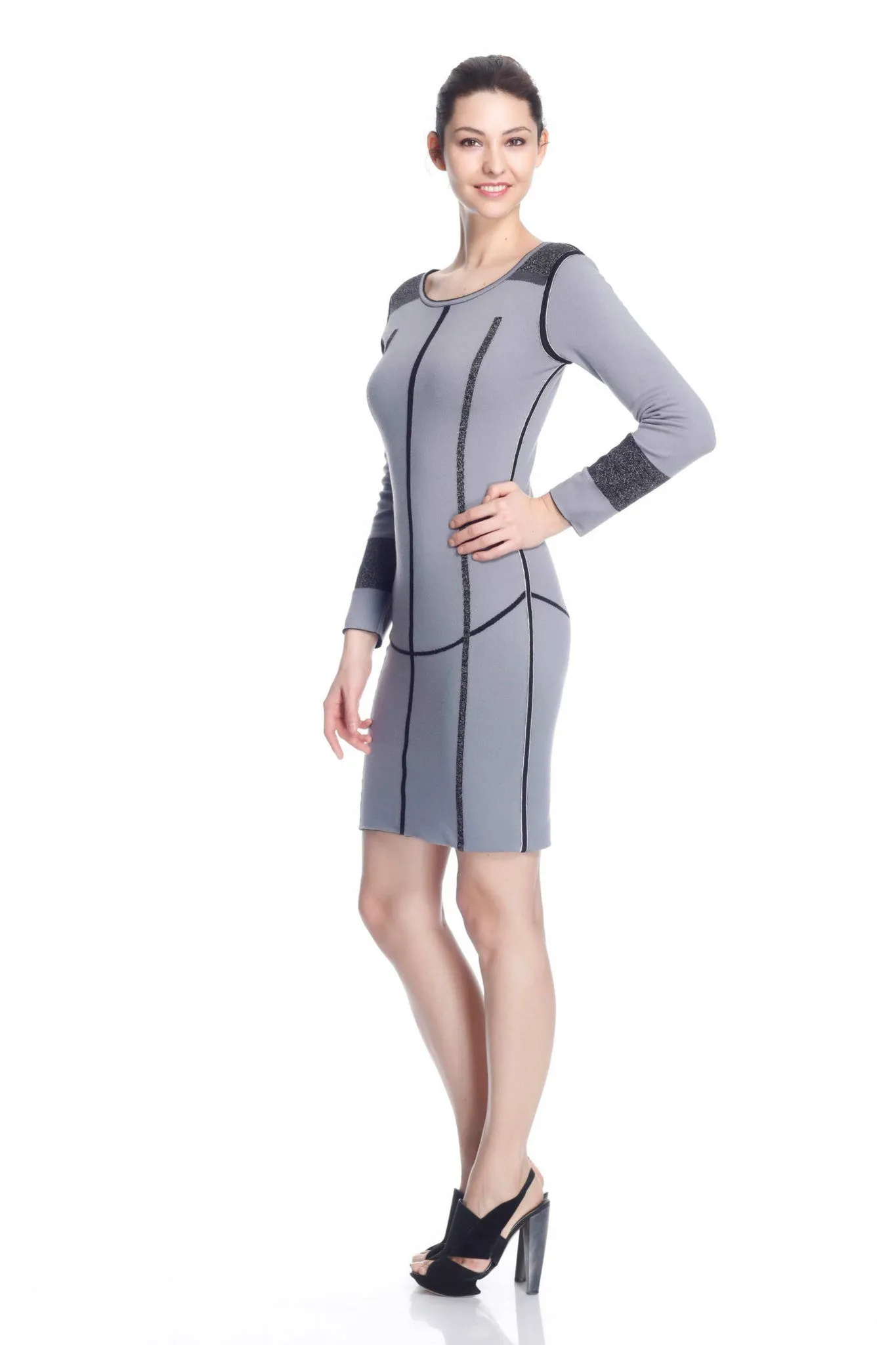 Katerina Long Sleeve Reversible Knit-Dress