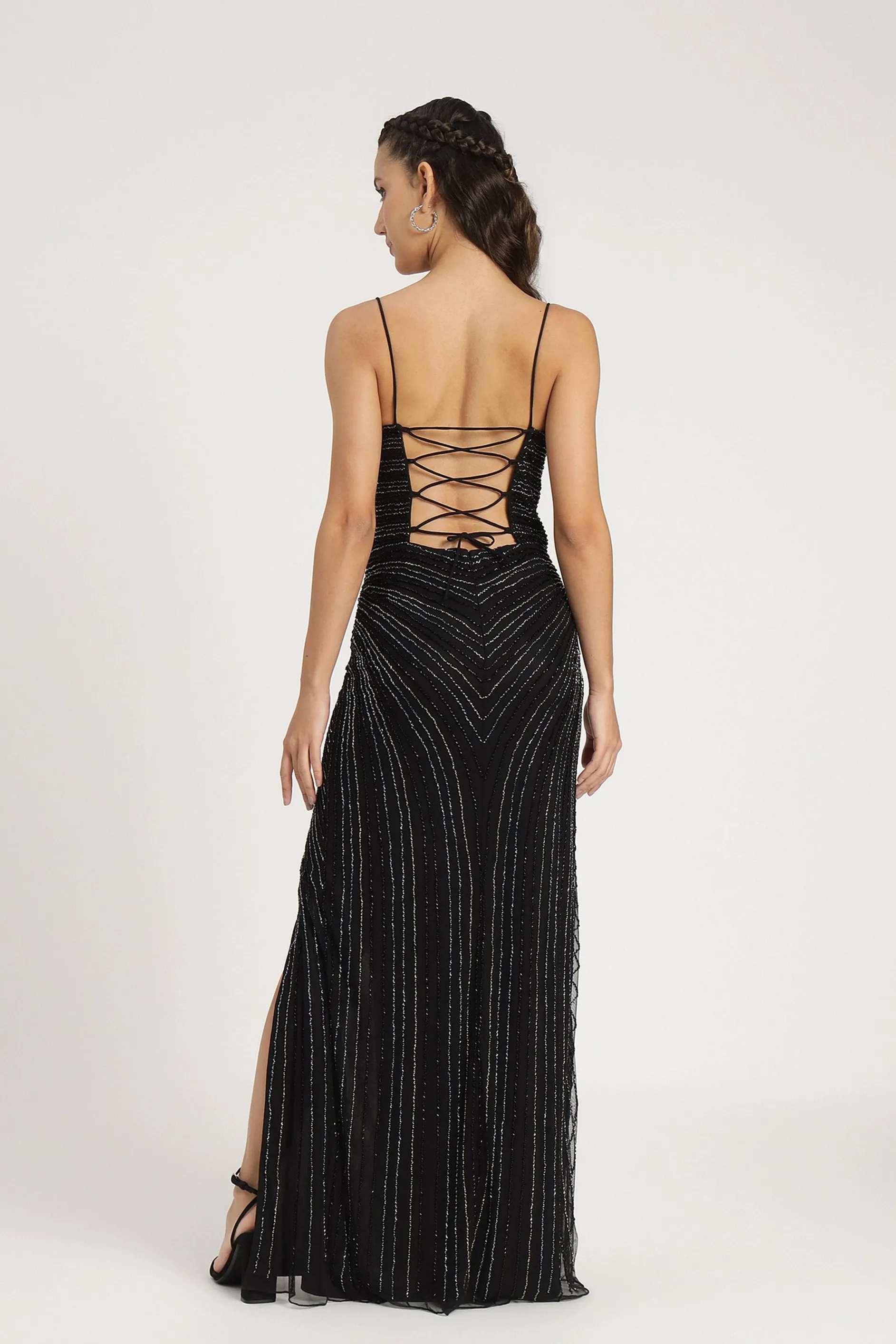 Kimberly Embellished Maxi Dress in Black