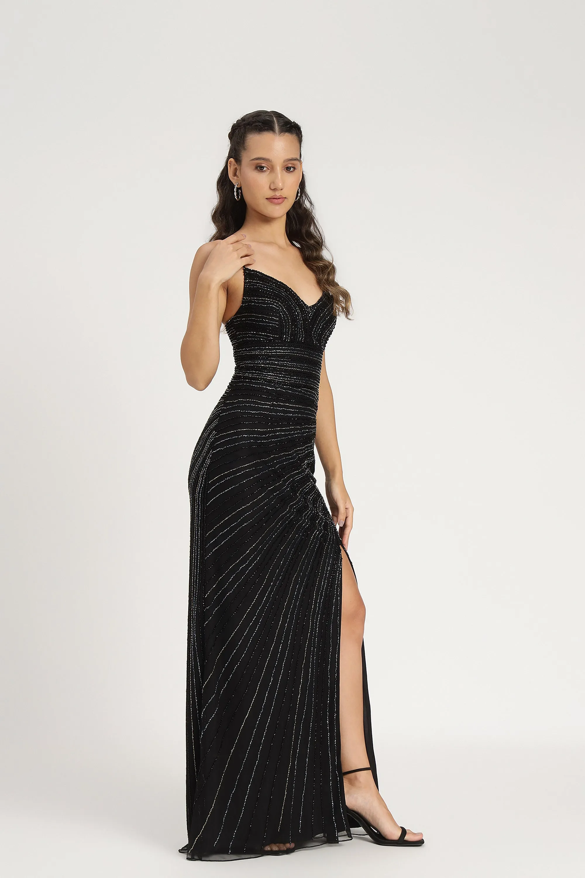 Kimberly Embellished Maxi Dress in Black