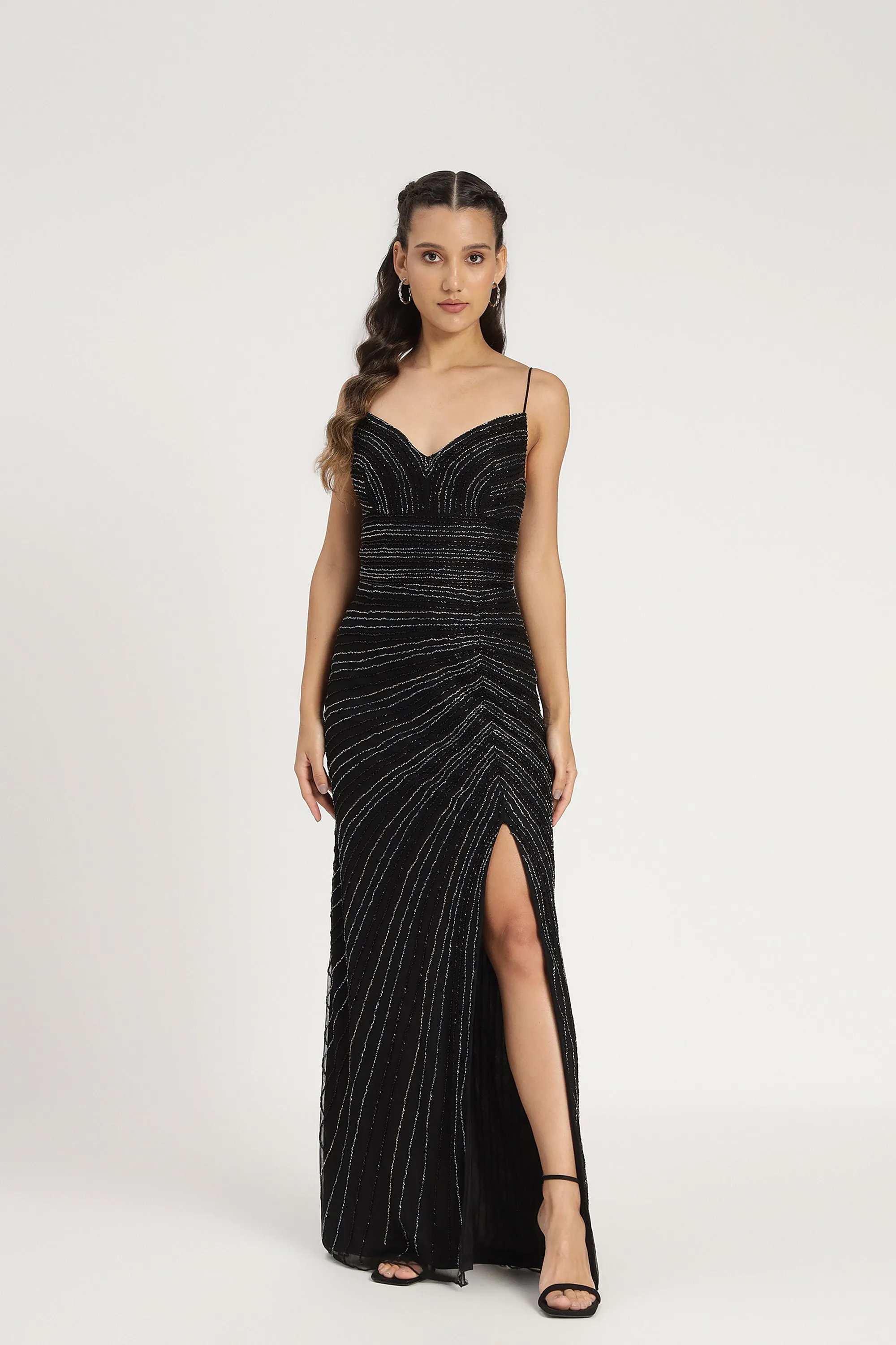 Kimberly Embellished Maxi Dress in Black