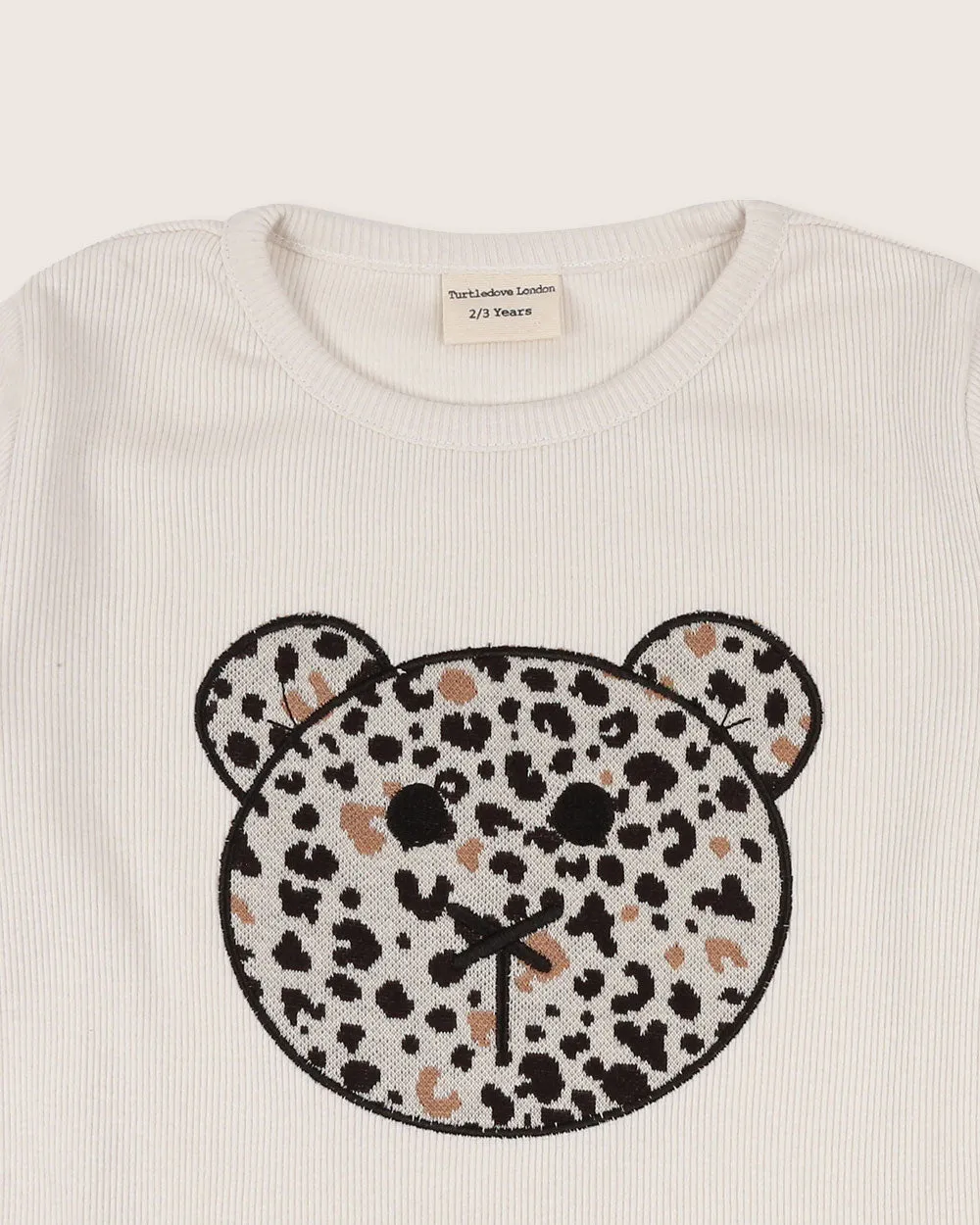 Leopard Animal Jacquard Applique Bear Top