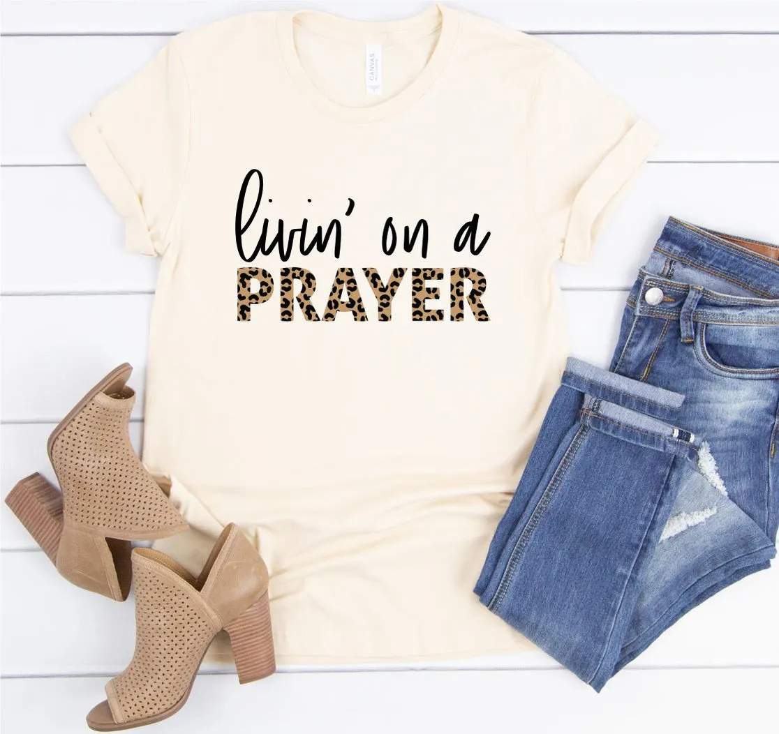 Leopard Livin' On a Prayer Crew Neck Softstyle Tee