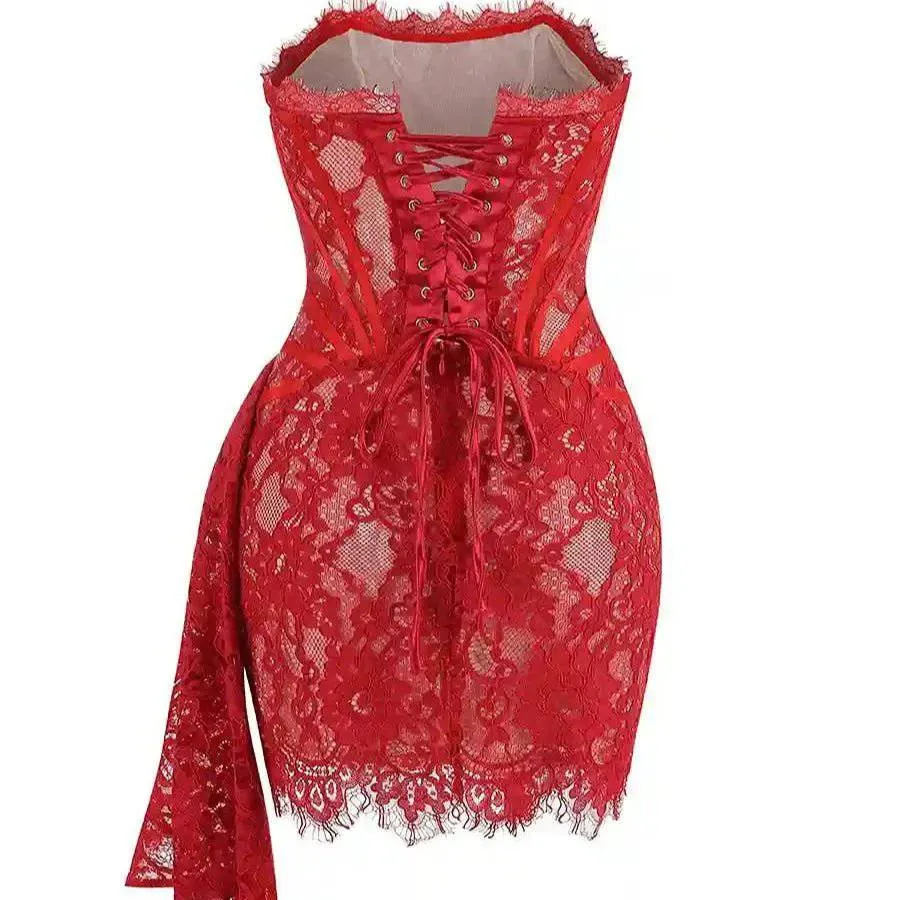 Louisa Strapless Lace Corset Mini Dress