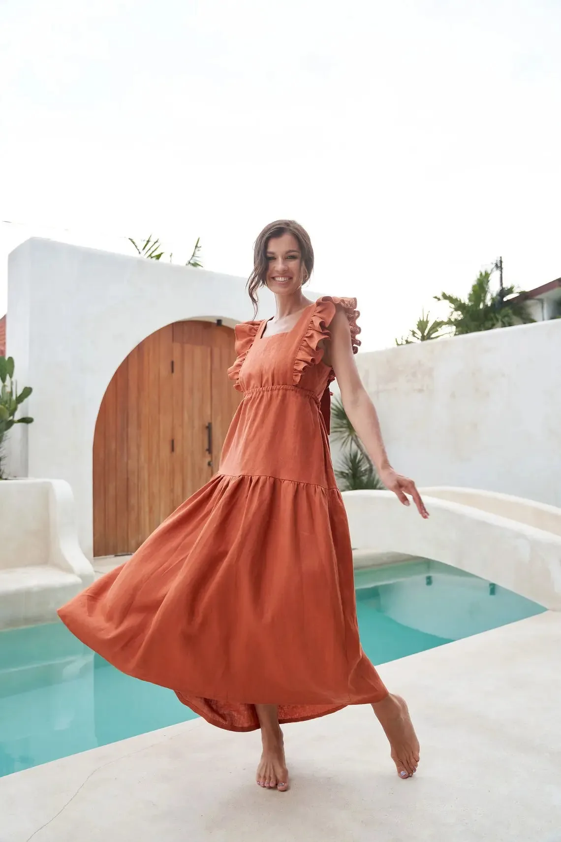 Maxi Boho linen dress by Soelis