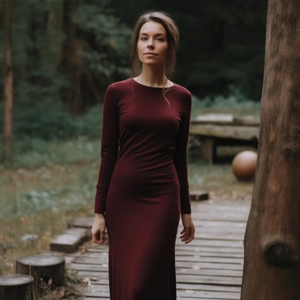 Maxi dress crewneck style -merino wool or organic cotton