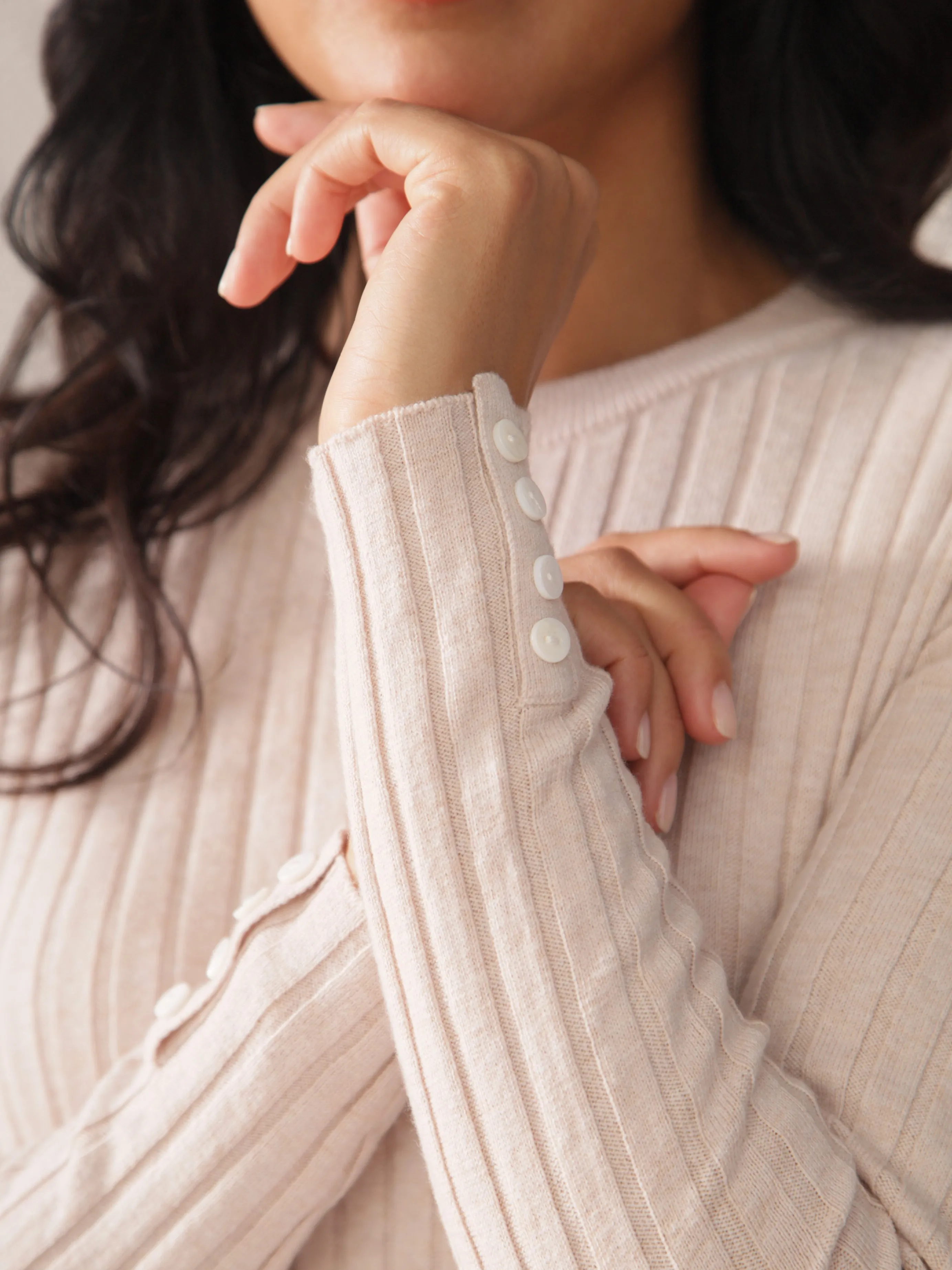 Maxi Ribbed Responsible Merino Dress in Orange Blossom