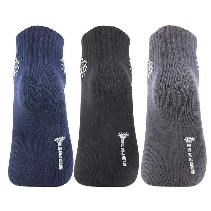 Men Cushioned Ankle-Length Joggers Sports Socks - Pack of 3