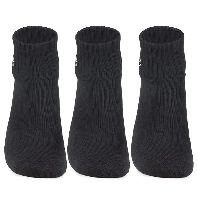 Men Cushioned Black Ankle-Length Joggers Sports Socks - Pack of 3