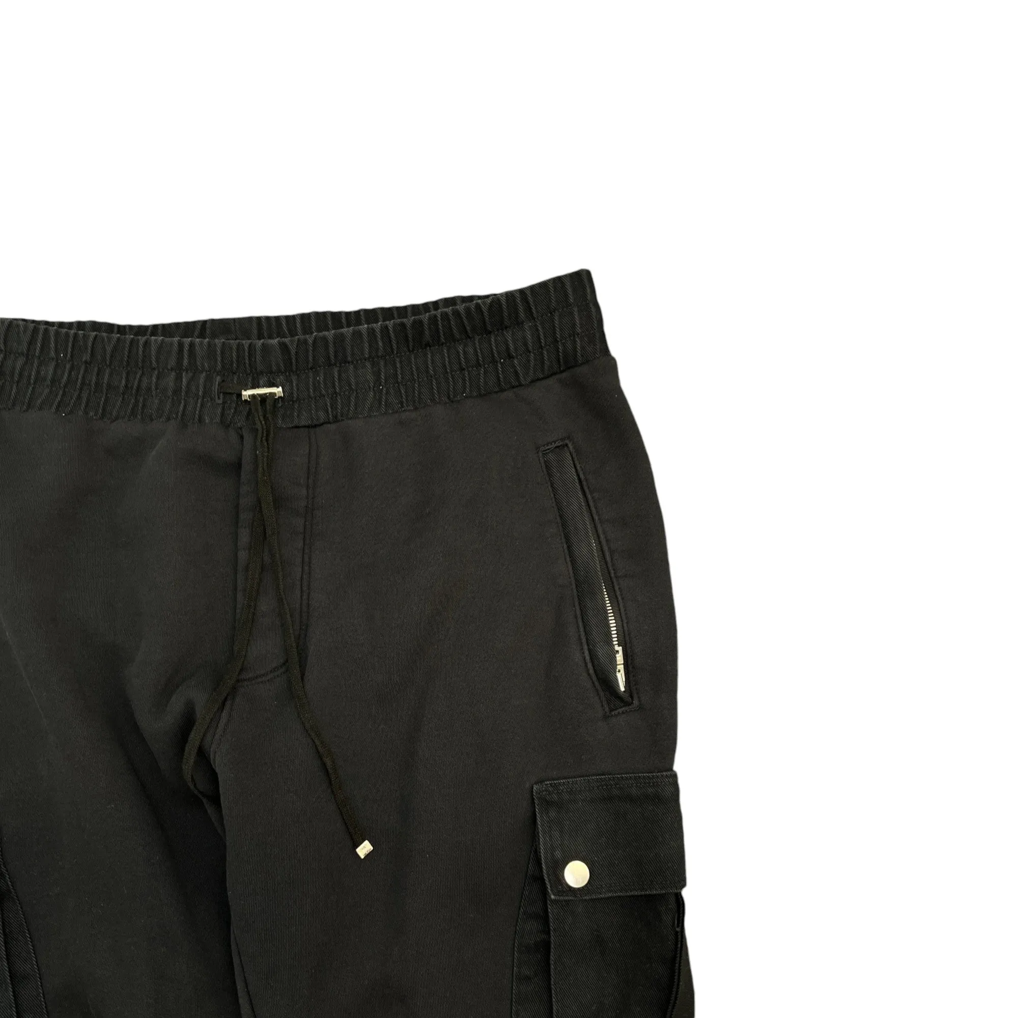 Men's Cargo Joggers Black Size XL