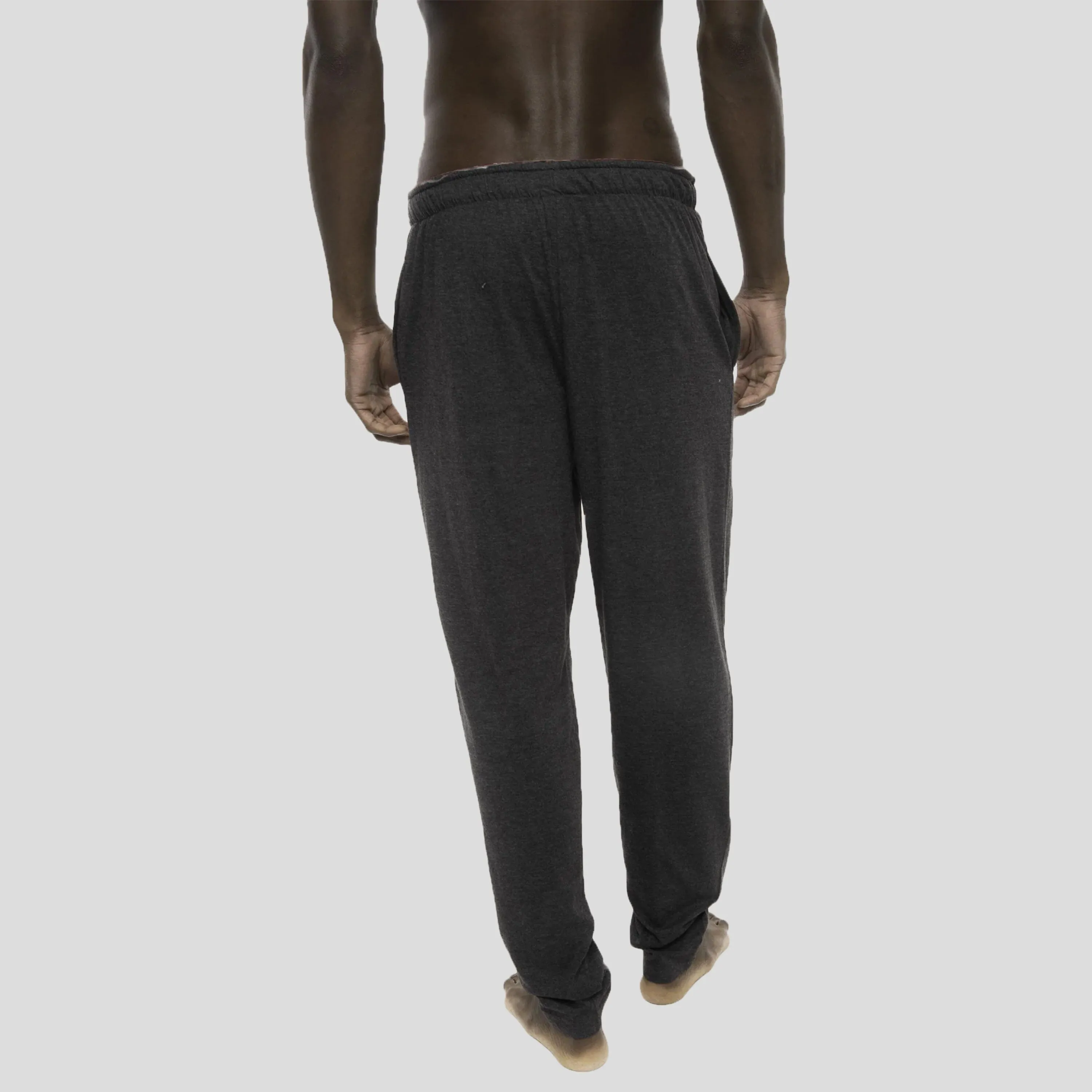 Men's Heather Contrast Elastic Sleep Pants - Charcoal Red - FINAL SALE