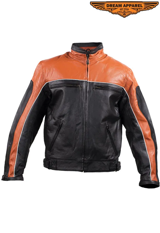 Mens Orange Racer Jacket