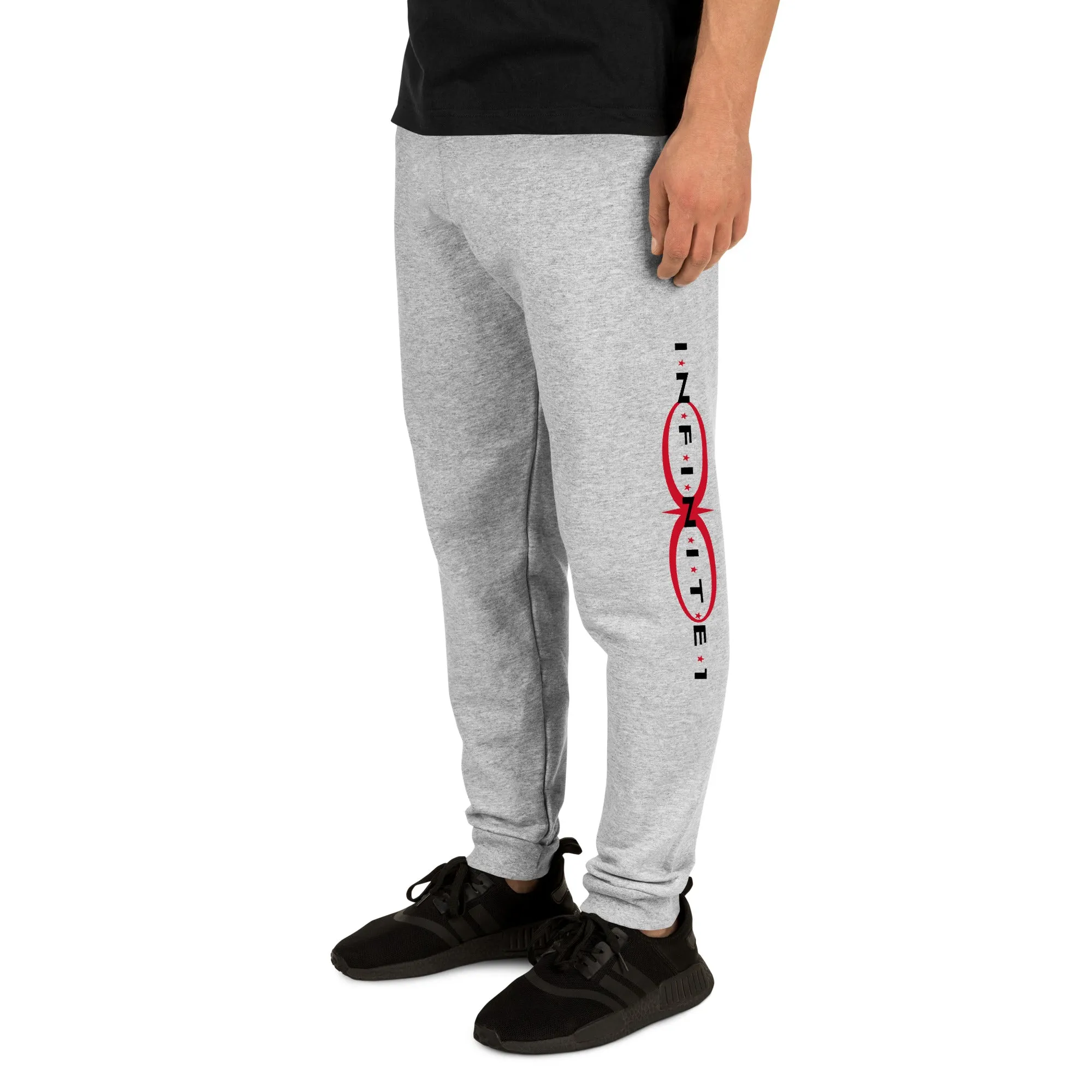 Men's Text And Logo Print Carbon Grey Joggers