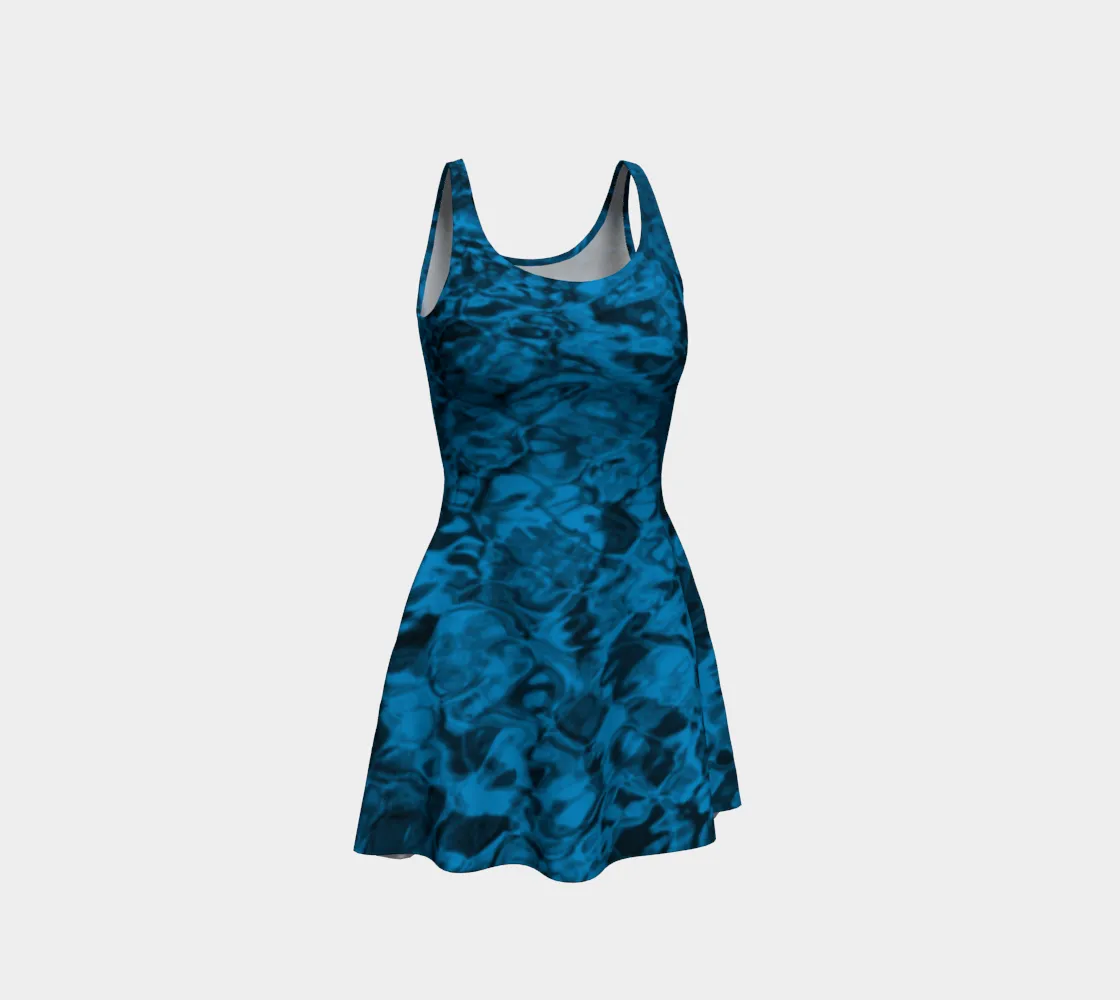 Mermaid Spandex Dress - STYLE Skater - COLOR Midnight Blue Water