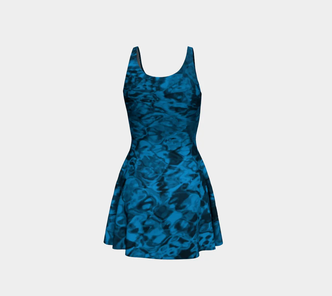 Mermaid Spandex Dress - STYLE Skater - COLOR Midnight Blue Water