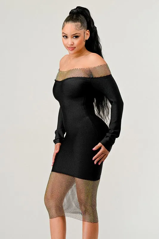 Midnight Classic Bandage Mini Dress in Black