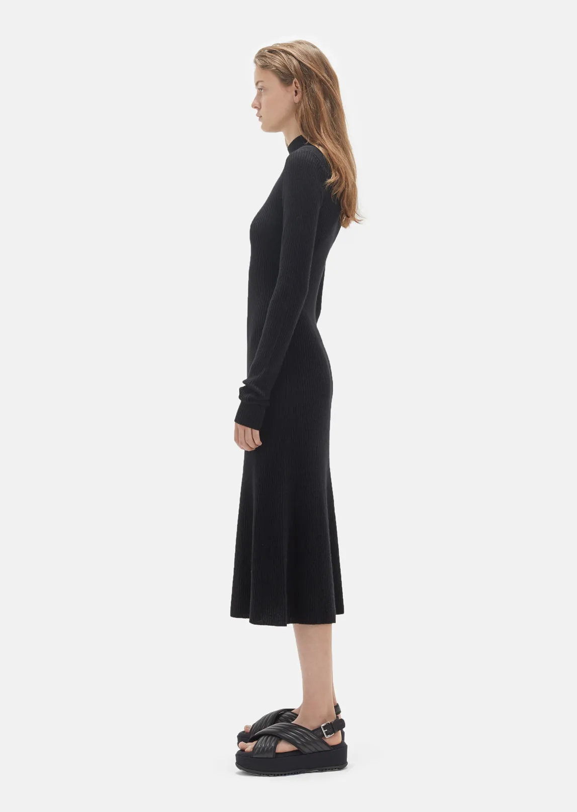 Mock Neck Rib Dress