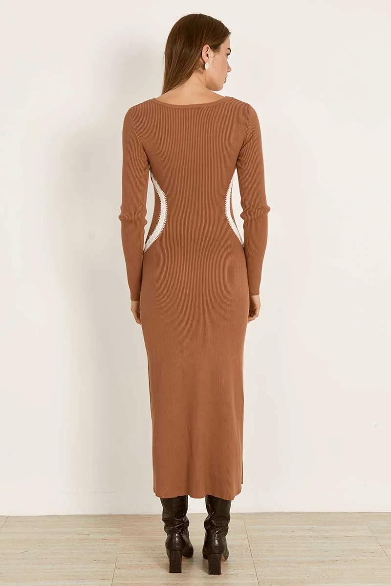 MON RENN Connect Midi Dress CHAI