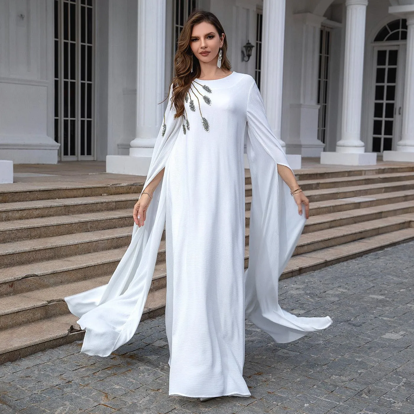 Muslim Robe Abaya Embroidered Women's Robe Evening Gown