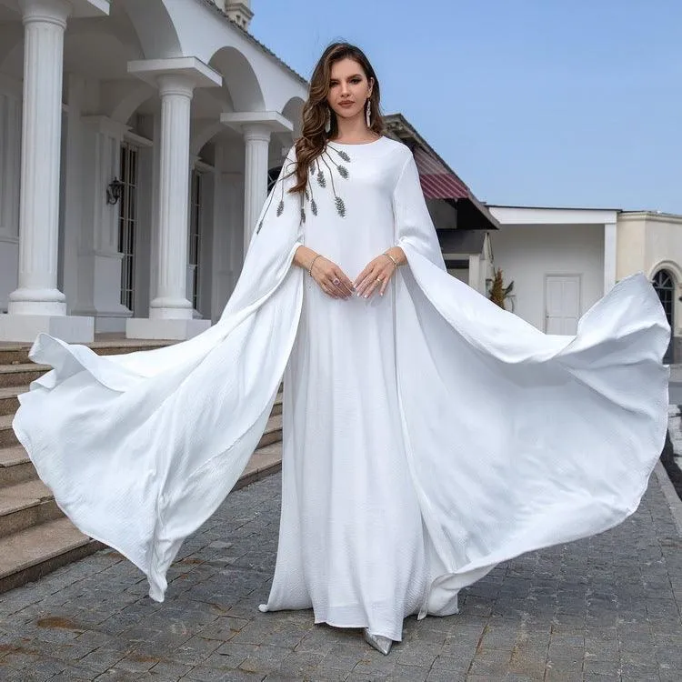 Muslim Robe Abaya Embroidered Women's Robe Evening Gown