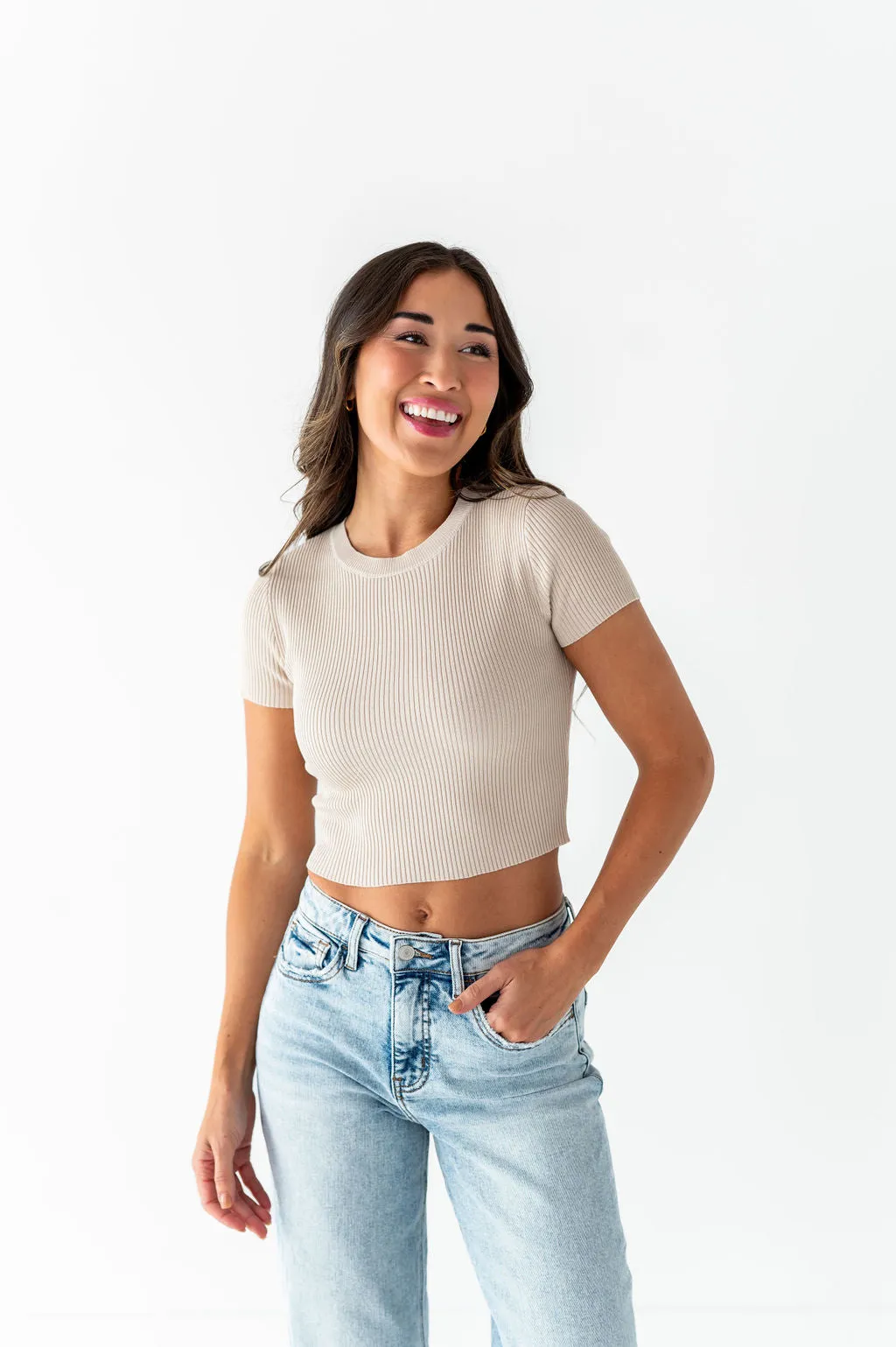 Nika Crop Top in Natural