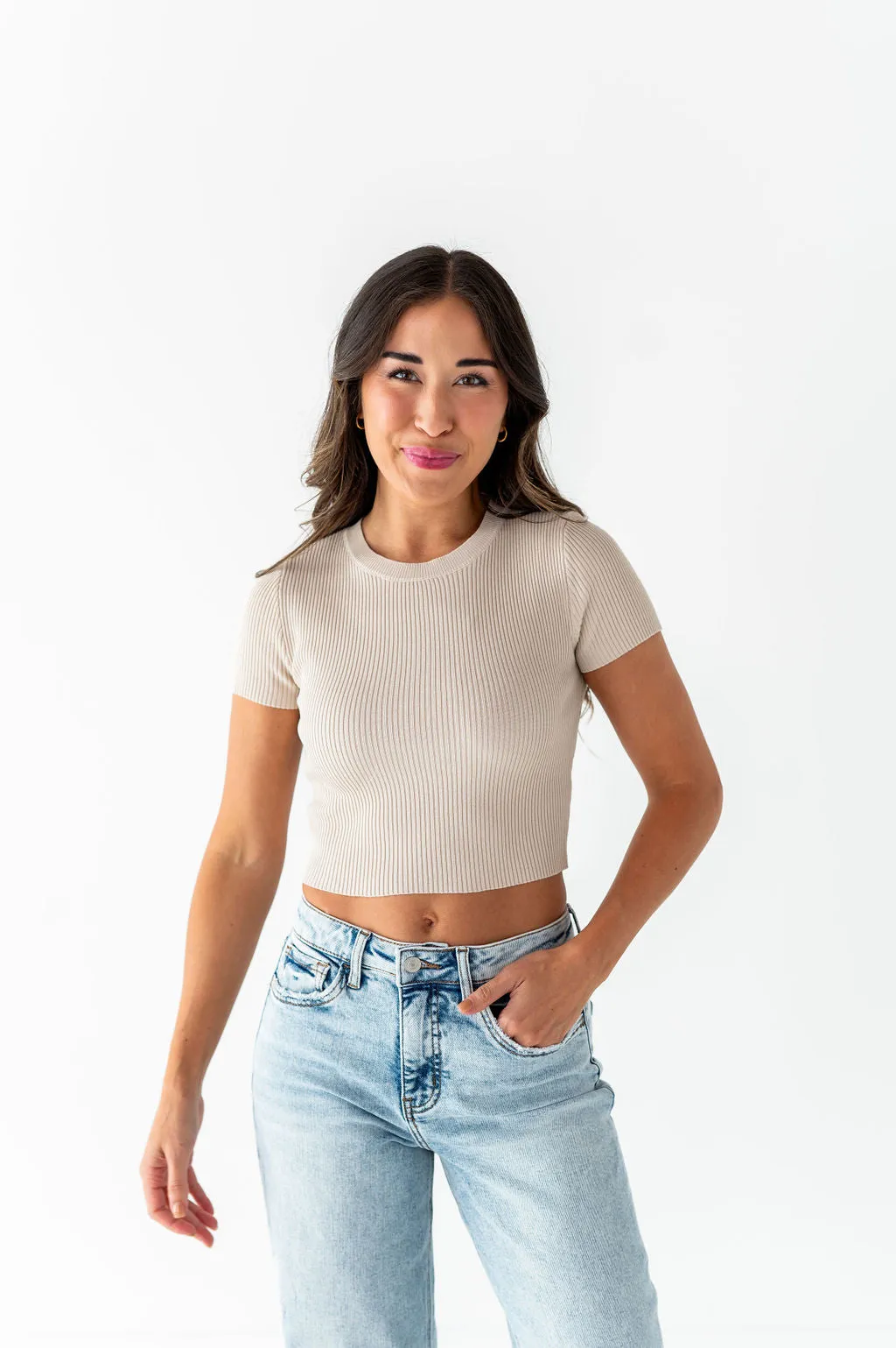 Nika Crop Top in Natural