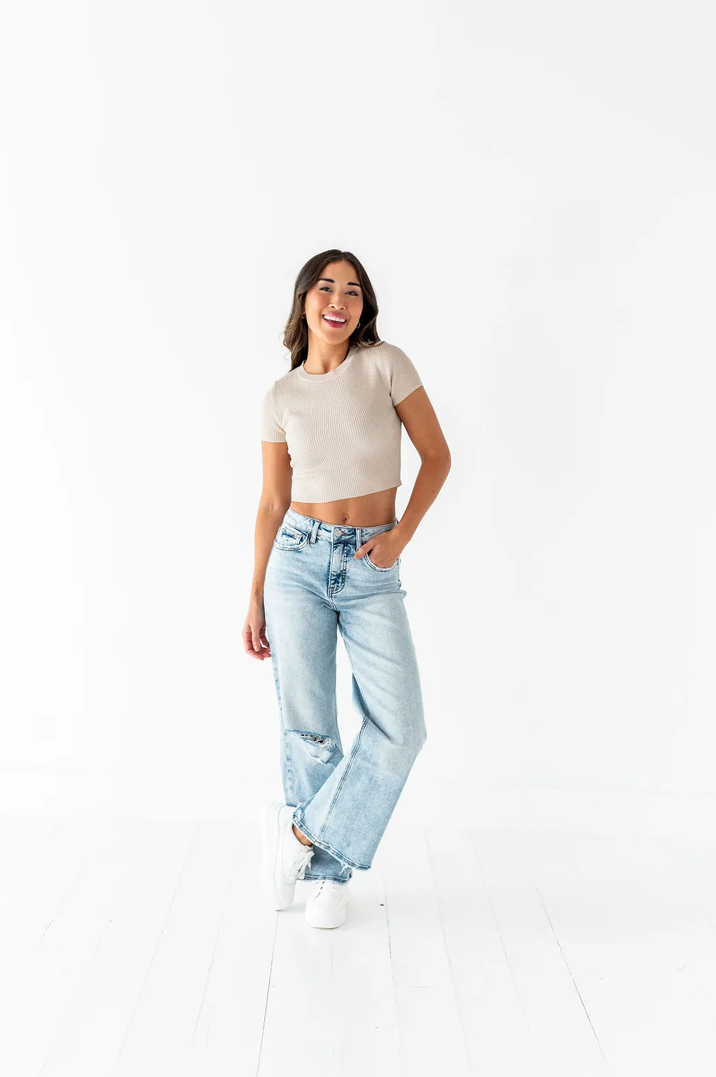 Nika Crop Top in Natural