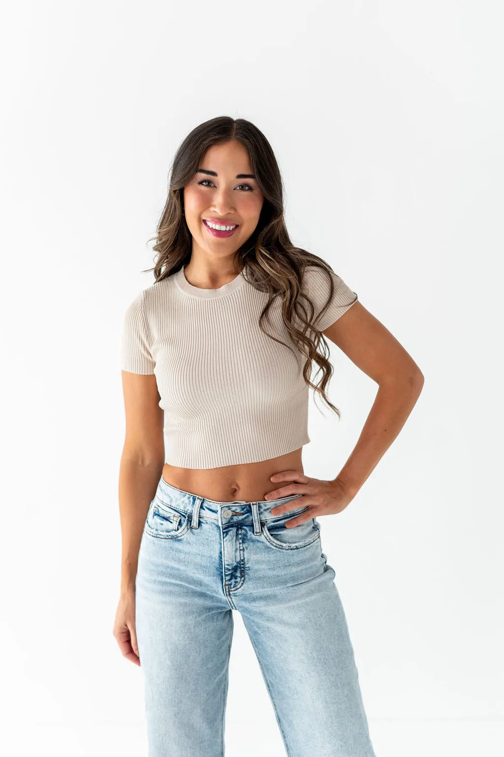 Nika Crop Top in Natural