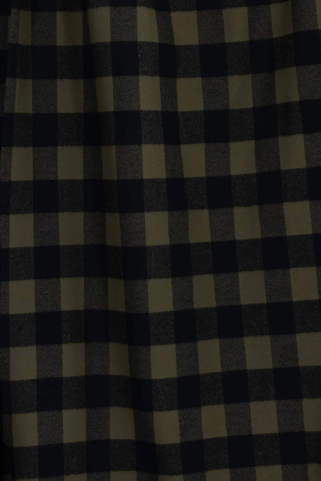 Olive Buffalo Checks Cotton Flannel Woven